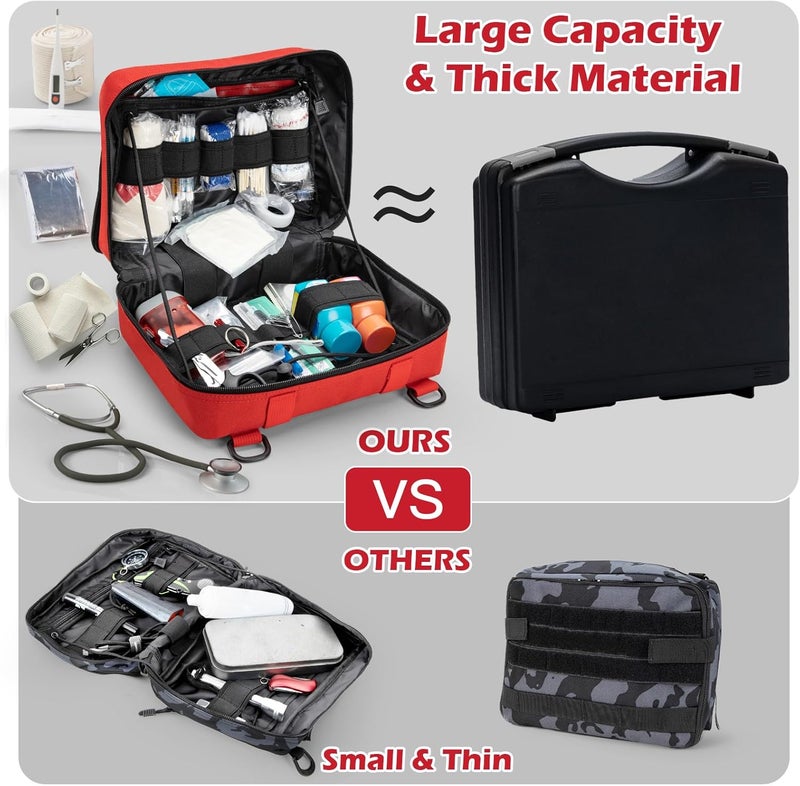 Jueachy Tactical Molle Pouch Large Admin Bag Utility Tool Pouches Molle Attachment EDC Pouches Expandable Molle Accessories Organizer Medical Pocket U.S.A Patch Included - Image 3